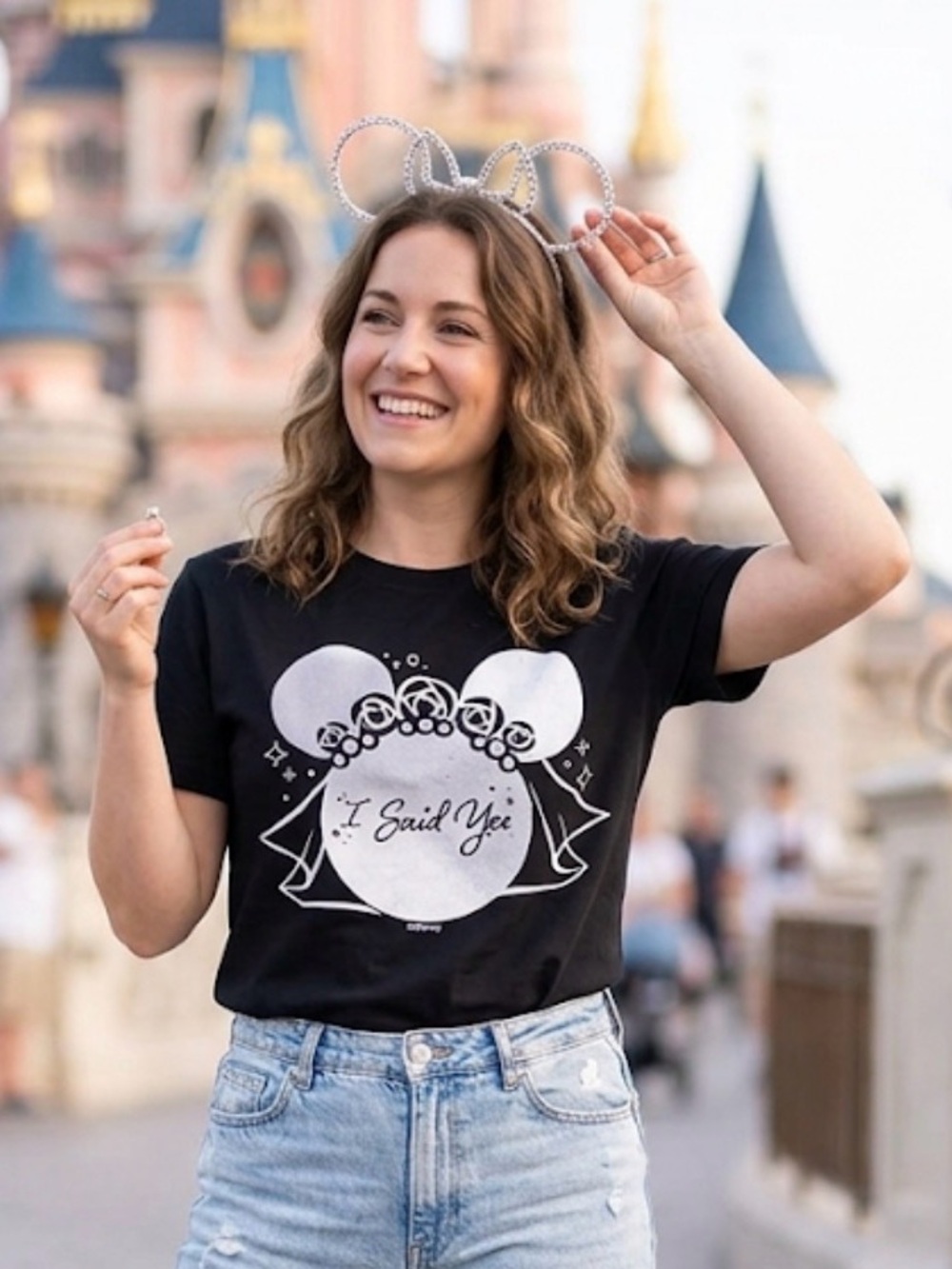 Disney Black 'I Said Yes' Minnie Ears Graphic Tee